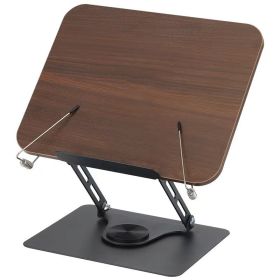 Book Stand for Reading, Adjustable Book Holder with 360Â° Swivel Base (Color: Black)